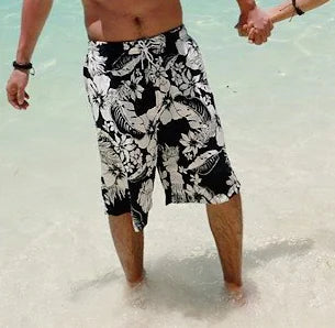 Black Floral Couples Three-Piece Bikini Swimwear Set