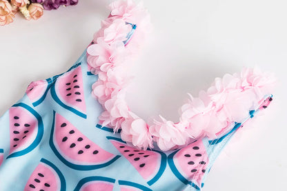 Girls' Swimsuit Swimwear 2024 Summer Swim Bikini Set Kids Floral Toddler Learn Swimming Suits One-Piece Sunbeach Infant Swimwear
