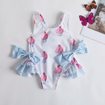 Girls' Swimsuit Swimwear 2024 Summer Swim Bikini Set Kids Floral Toddler Learn Swimming Suits One-Piece Sunbeach Infant Swimwear