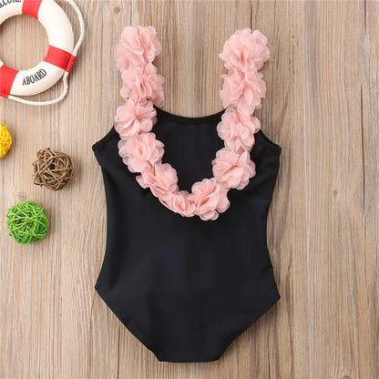 Girls' Swimsuit Swimwear 2024 Summer Swim Bikini Set Kids Floral Toddler Learn Swimming Suits One-Piece Sunbeach Infant Swimwear