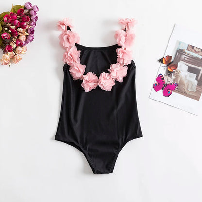 Girls' Swimsuit Swimwear 2024 Summer Swim Bikini Set Kids Floral Toddler Learn Swimming Suits One-Piece Sunbeach Infant Swimwear