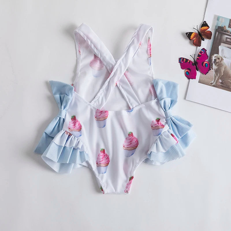 Girls' Swimsuit Swimwear 2024 Summer Swim Bikini Set Kids Floral Toddler Learn Swimming Suits One-Piece Sunbeach Infant Swimwear