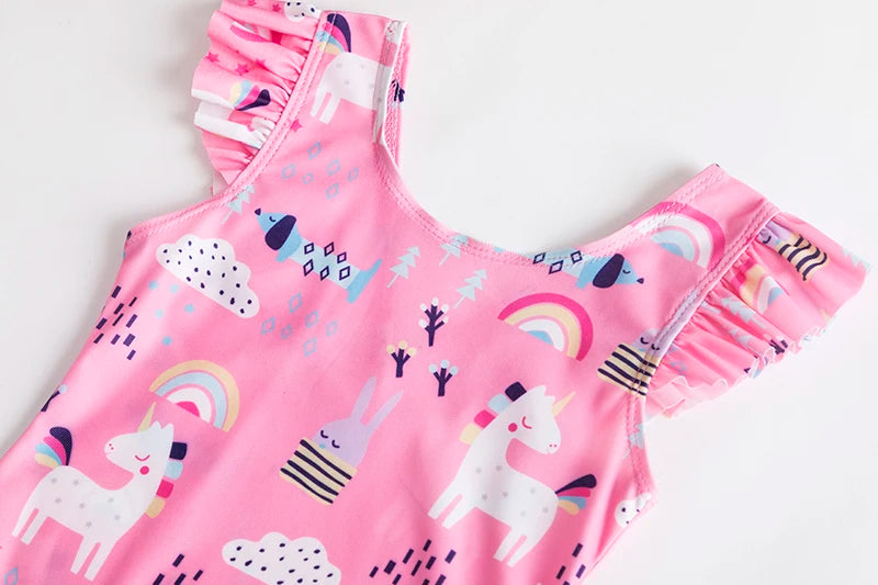 Girls' Swimsuit Swimwear 2024 Summer Swim Bikini Set Kids Floral Toddler Learn Swimming Suits One-Piece Sunbeach Infant Swimwear